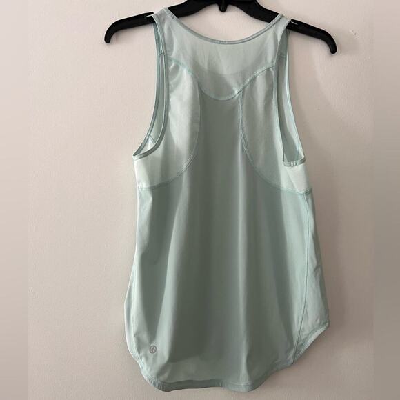 Lululemon Athletica Pale Mint Blue Mesh Back Sleeveless Tank Top - Picture 3 of 5